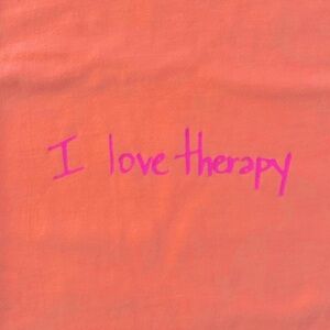“I love therapy” cotton t-shirt, size small, NWOT